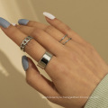 Простое и персонализированное кольцо с открытым кольцом, темпераментное плавное сплавное сплавное кольцо цепи